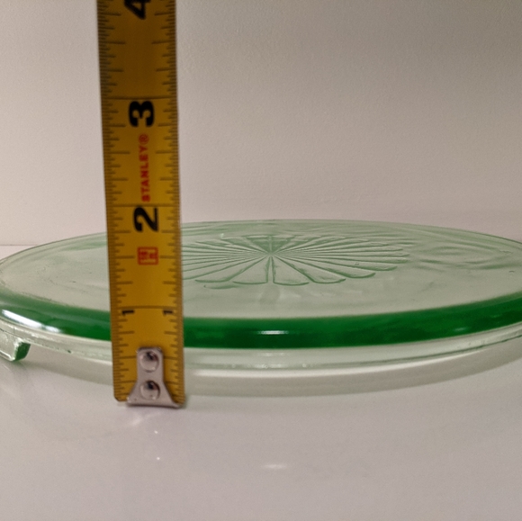 Vintage Green Vaseline Uranium Glass Cake Platter - Picture 8 of 8